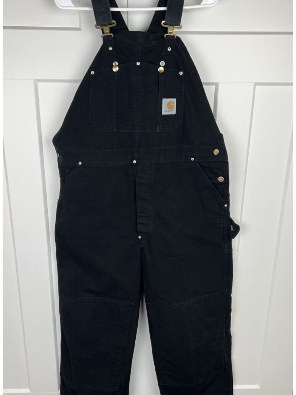 Carhartt R01 Black Duck Bib Overalls Made in USA Men’s 44x30 Workwear Carpenter